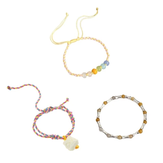 Colorful Rope Stackable Bracelets Female Summer Woven Wristwear Hand Chain Link