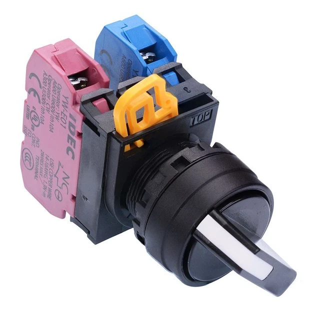 Interrupteur Sélecteur Rotatif 3 Positions Autobloquant BEM38-20X/31 22mm Alliage Argent - 10A