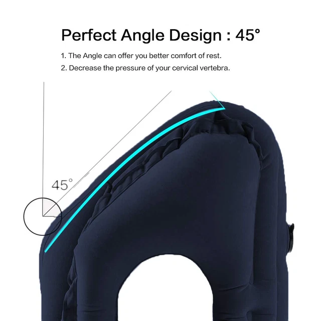 Inflatable Travel Sleeping Pillow Portable Chin Support Rest Airplane Plane Car 6