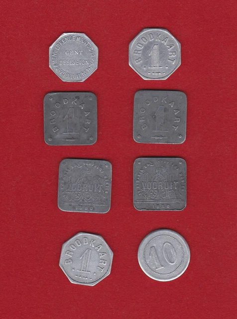 LOT DE 5 anciens jetons / monnaies de nécessité, Restaurant économique