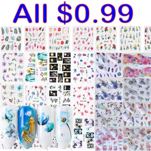 Art Ongles Autocollants 3D Décalques Feuille DIY Fleur Slider Décoration Ca