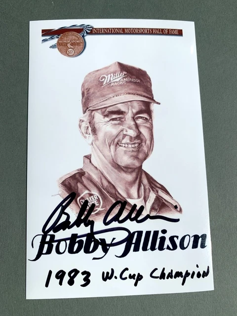 BOBBYALLISON NASCAR HOF Motorsports signed autograph 3.8x5.8 Photo