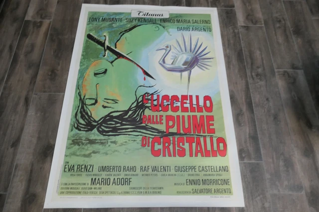 AFFICHE ITALIENNE L'OISEAU au plumage de cristal 100x140 cm EUR 280,00