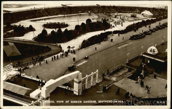 England RPPC Southend-on-Sea,Essex Sunken Gardens Real Photo Post Card Vintage