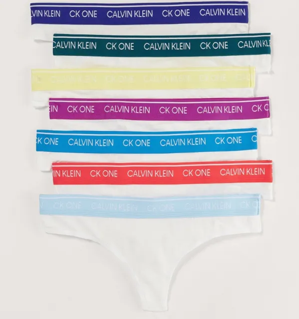 Calvin Klein Women's SMALL Thong 7 Pack CK One Cotton Underwear Panties NWT