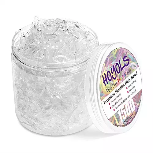 Clear Elastic Hair Rubber Bands, 1500pcs Mini Small Clear Ponytail Elastics for