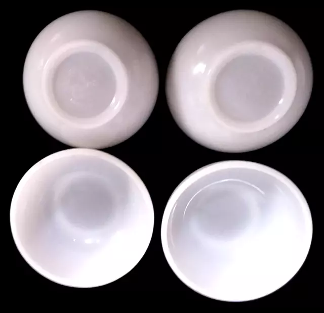 4 Anchor Hocking Fireking White Milk Glass Chili Soup Cereal Bowls 5" L@@K