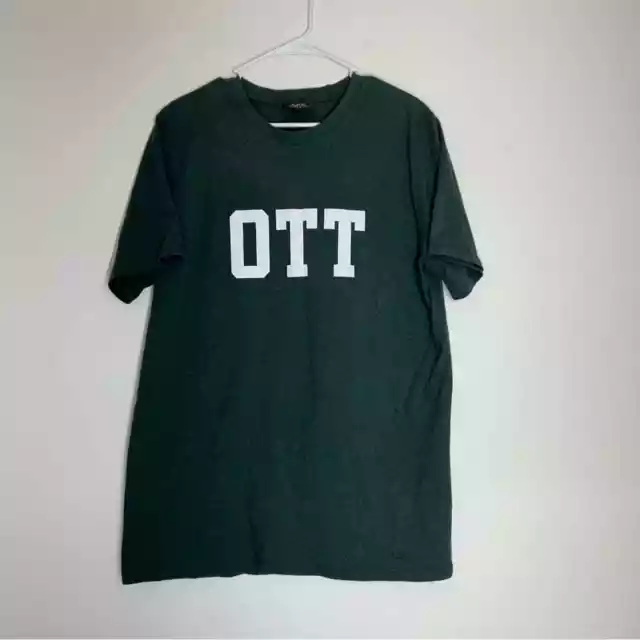 A.P.C. Cotton slim fit 'OTT' printed cotton t-shirt Heather Green Size XL EUC