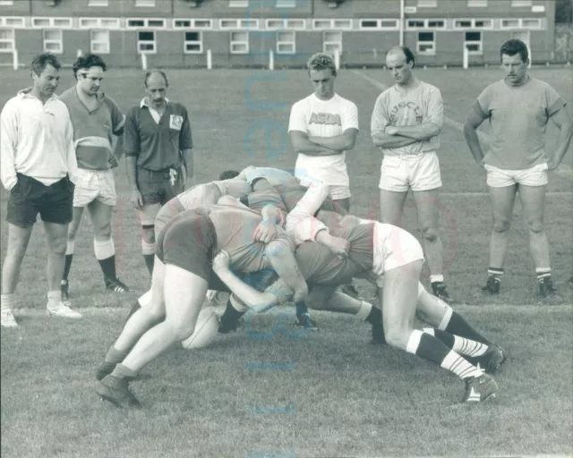 1990s Rugby Scarborough RUFC Training Scrum Practice 14/08/90 Press photo 10x8"