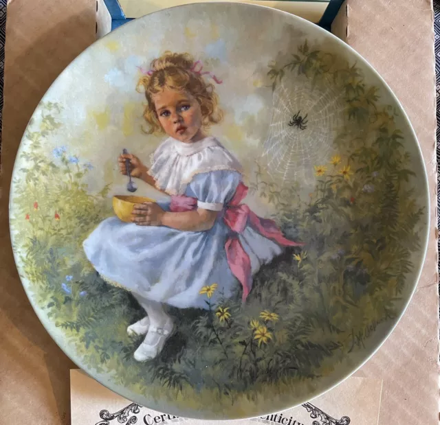 Little Miss Muffet Mother Goose nursery rhyme collector plate J.McClelland Reco