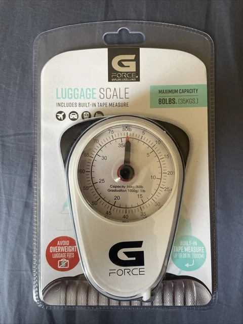 Portable Luggage Scale Stop Lock Tape Measure New 77 lb Hanging Travel Weight