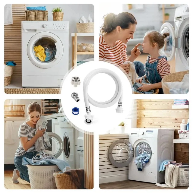 Tubo Di Carico Per Lavatrice A Doppia Vasca E Mini Lavatrice – 3 Metri, In PVC, Con Adattatori A Connessione Rapida Per Rubinetto E Lavatrice