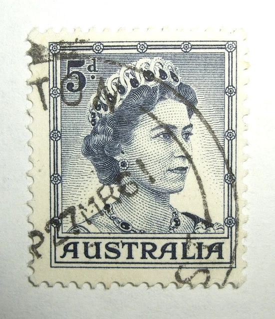 PRE DECIMAL 1959 AUSTRALIA STAMP WITH QUEENS HEAD 5d 23.82 PicClick