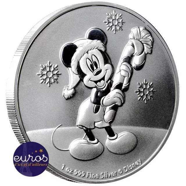 NIUE 2020 - 2$ (dollars) NZD Mickey™ - Noël - 1oz argent 999,9‰ Bullion  Disney™