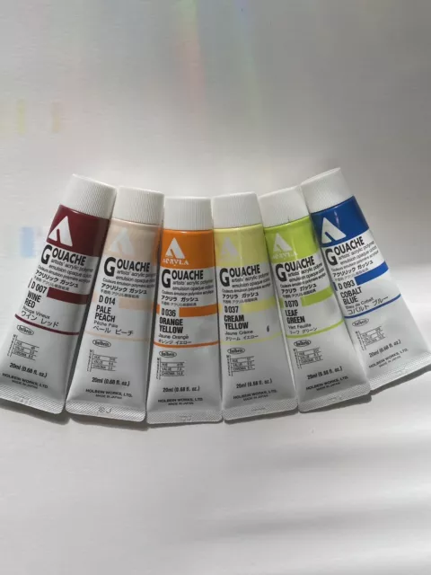 Holbein Acrylic Gouache Set Of 6 In Rainbow