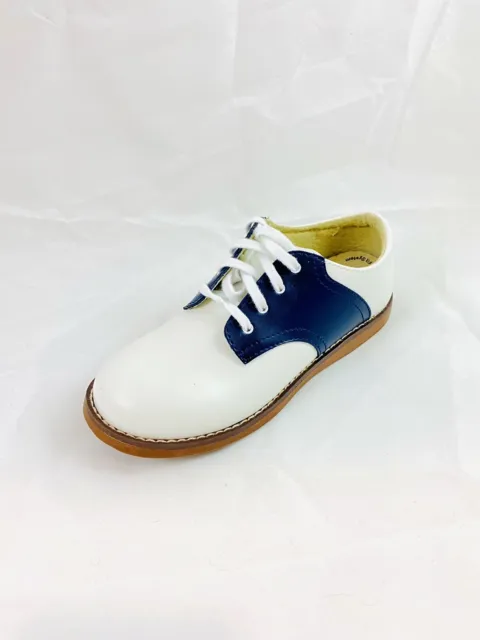 Footmates Cheer-8401 Saddle Shoes Navy White Little Girl’s Lace Up Sz 1 M