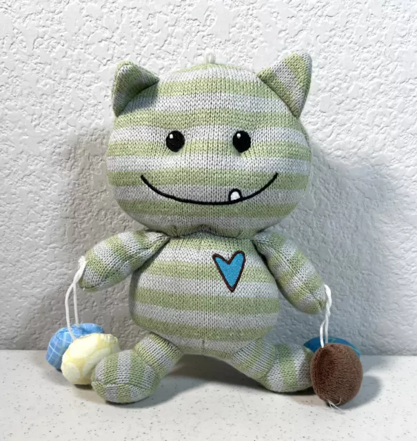 CoCaLo Baby Peek a Boo Monster Sock Knit Plush Doll Embroidered 10”