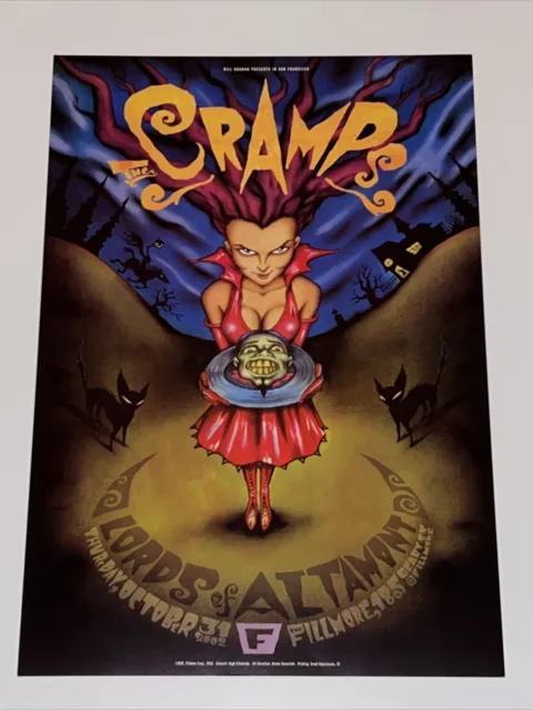 The Cramps FRANKENSTEIN FACE On A Platter Halloween Original Concert Poster AOMR
