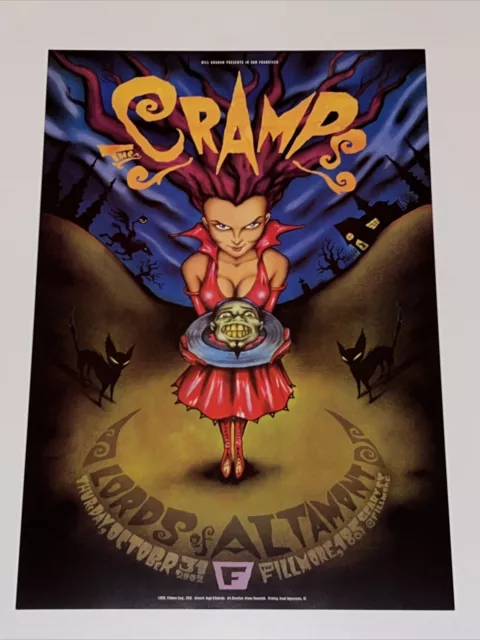 The Cramps FRANKENSTEIN FACE On A Platter Halloween Original Concert Poster AOMR The Cramps FRANKENSTEIN FACE On A Platter Halloween Original Concert Poster AOMR