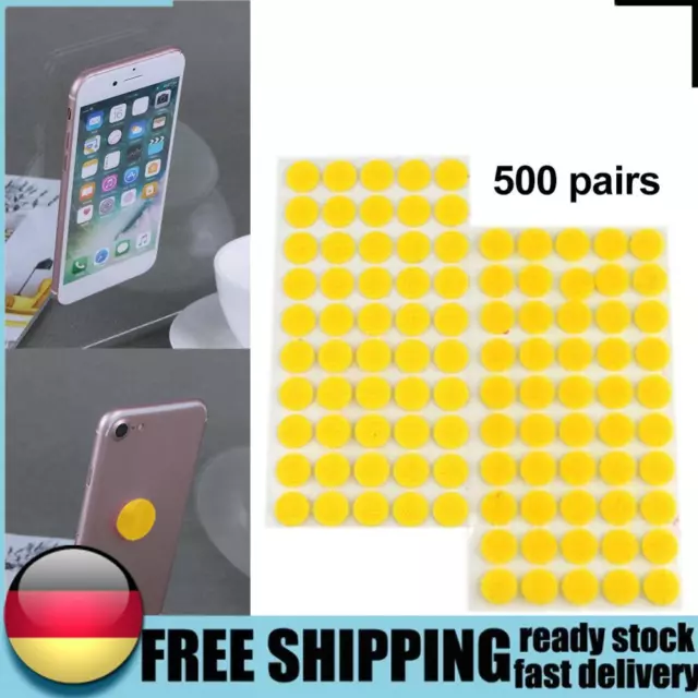 500 Pair 10mm Sticker Tape Convenient Round Dots DIY Accessories (Yellow) DE