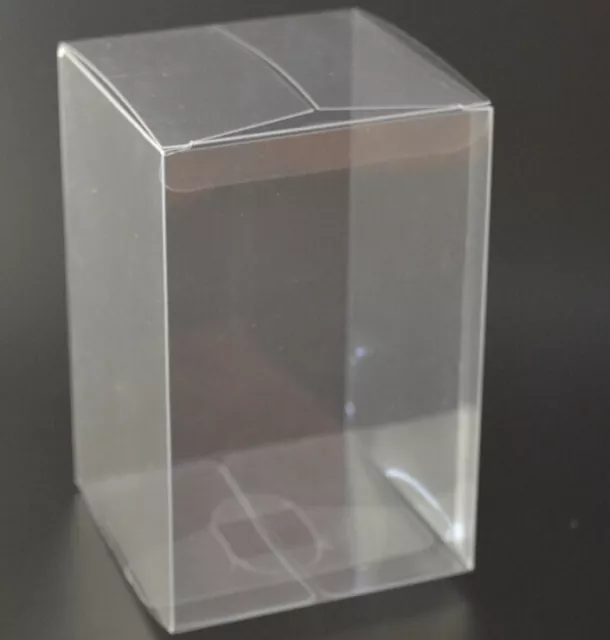 10 x Bomboniere favour clear PVC LARGE wedding cup cake gift wrap box 8x8x10cm