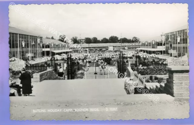 1959c BUTLINS HOLIDAY CAMP BOGNOR REGIS SUSSEX RP REAL PHOTO VINTAGE POSTCARD