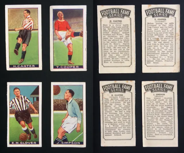 Football Fame Series Football Cards 1936