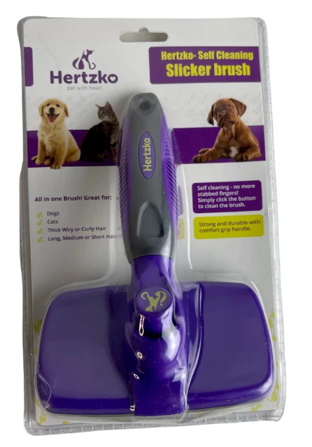 Hertzko Self Cleaning Slicker Brush For Dogs And Cat Pet Grooming
