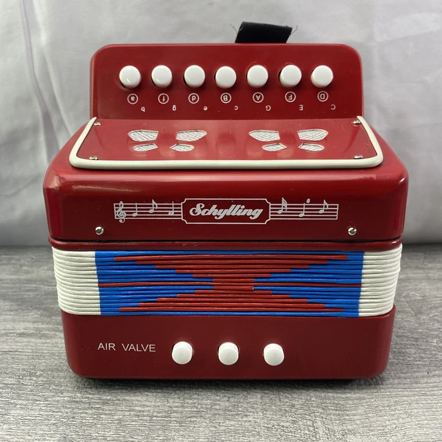 SCHYLLING LITTLE RED Accordion Child's Squeeze Box Musical Instrument