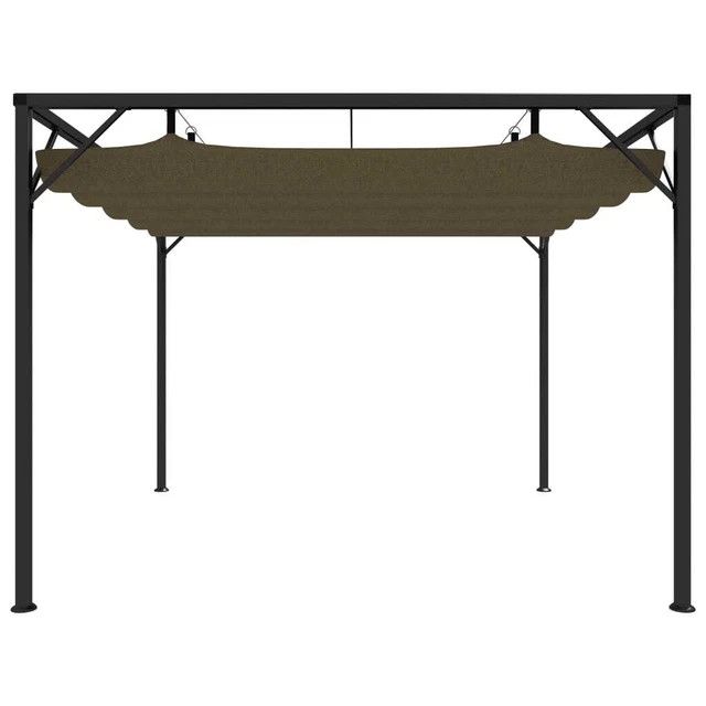 Gartenpavillon mit Ausziehbarem Dach 3x3 m Taupe 180 g/m² 3
