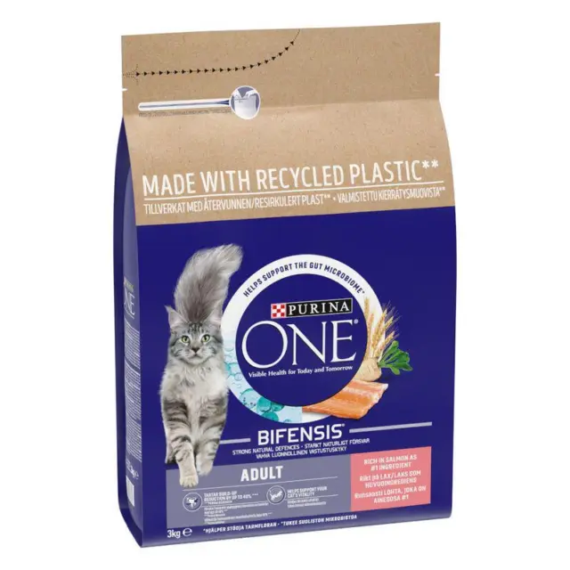 PURINA ONE Adult Salmon & Whole Grains Bifensis Balanced Dry Cat Food *3KG PACK*