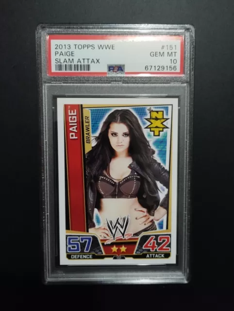 2013 WWE Slam Attax Paige RC PSA 10 first WWE wrestling card POP 2 Saraya AEW