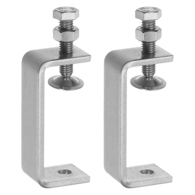 2Pcs Stainless Steel C Clamps 3.35" Wide Jaw Opening for Woodworking Welding