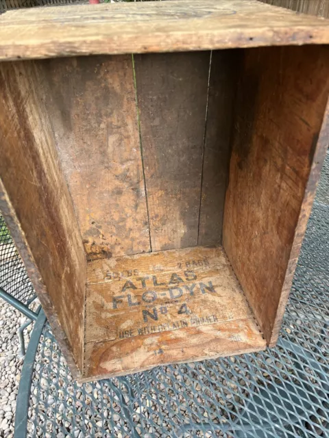 1956 ATLAS POWDER CO. Empty Wood Crate Box High Explosives 50# Giant Gelodyn TNT 7