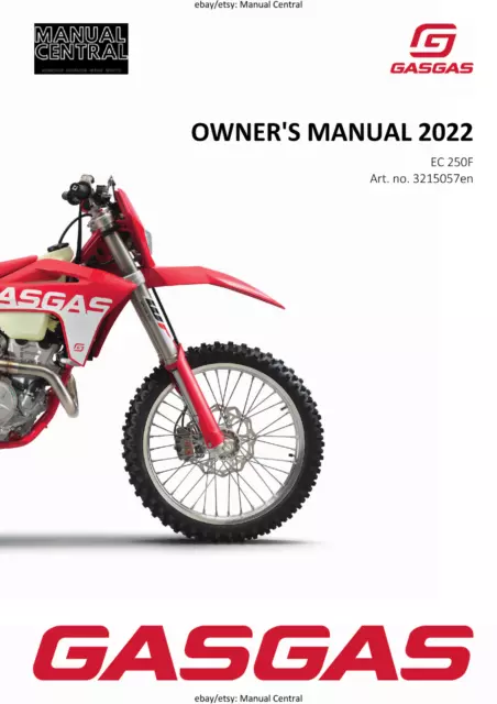 Gasgas 2022 - Ec 250F- Owners Manual - Reprinted