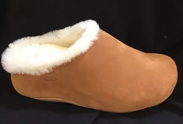FITFLOP NIB SHUV SUEDE & SHEARLING LINED CLOG LIGHT TAN Size 6
