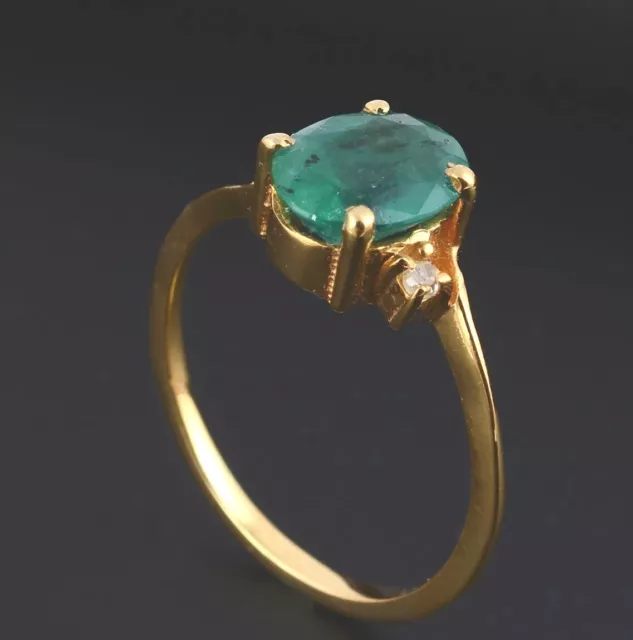 Original emerald gemstone gold filled silver ring best price hot selling ring