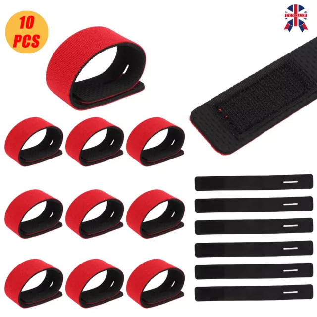 10X REUSABLE FISHING Rod Ties Holder Strap Tackle Band Fixing