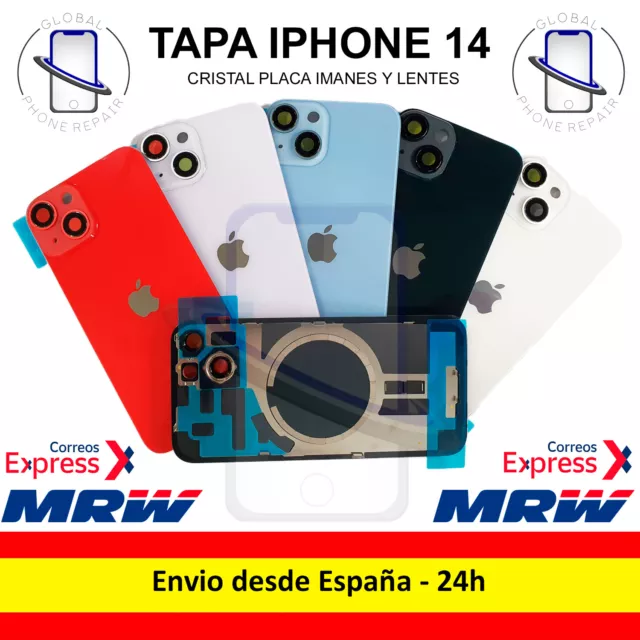 Tapa Trasera Cristal IPHONE 14 Soporte Metalico Imanes y Lentes Envío 24h