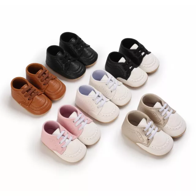 Newborn Baby Boy Girl Pram Shoes Infant Casual Toddler Rubber PreWalker Trainers
