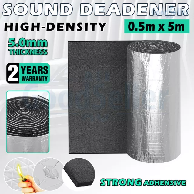 Sound Deadener Heat Proof Insulation Noise Proofing self-adhesive Foam 5Mx0.5M