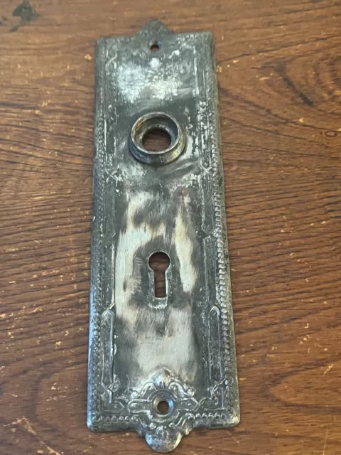 Antique Vintage 7 1/2" Victorian Door Knob Key Hole Lock Plate Part