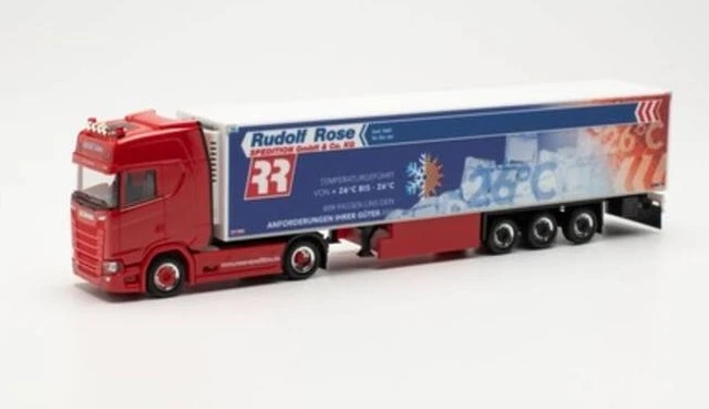 Herpa Maquette Camion Scania CS20 HD Kühlkoffer-Sattelzug Stefan Klingbeil (Hessen/Gladenbach), échelle 1/87, Model Allemand, pièce de Collection, Figurine Plastique