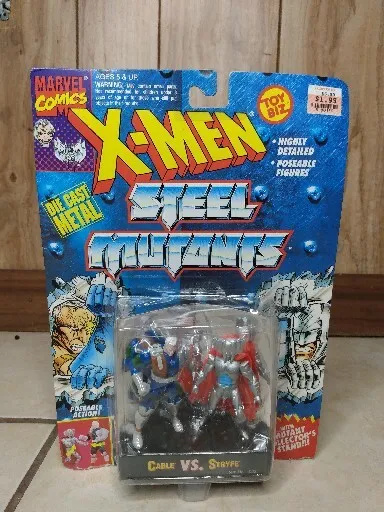 MARVEL X-MEN STEEL MUTANTS CABLE VS STRYFE FIGURES 1994 TOYBIZ New