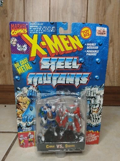 MARVEL X-MEN STEEL MUTANTS CABLE VS STRYFE FIGURES 1994 TOYBIZ New