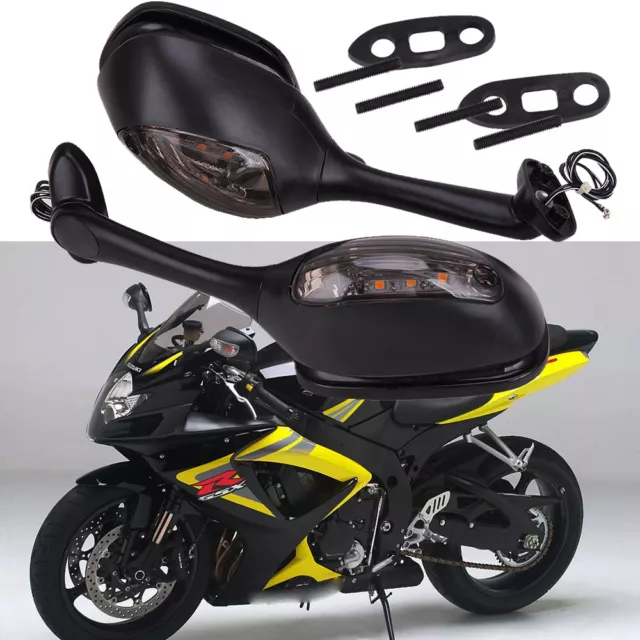 Rearview Mirrors w/ Turn Signal Fit For Suzuki GSXR 1000 GSXR600 GSX-R 750 06-22