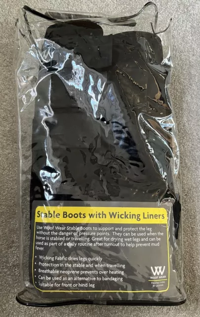 Woof Wear Stable Boots With Wicking Liners. Size Large. Black.