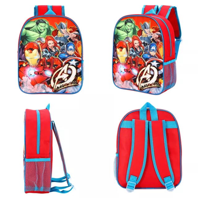 Kids Boys Junior MARVEL AVENGERS Backpack Rucksack School Lunch Bag Character