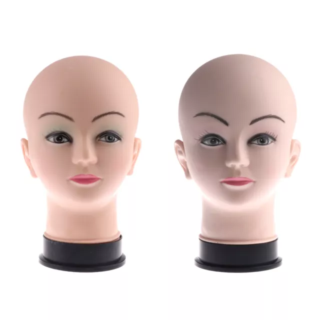 Female Mannequin Head Bald PVC Manikin Model Wig Hat Glasses Display Stand