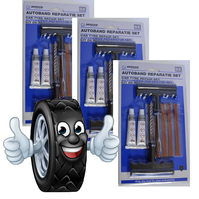 QUNNIE Reifenreparatursatz 46Pcs Reifen Flickzeug Mit Steckern